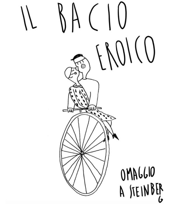 <p><em>&ldquo;Il bacio &egrave; sempre un equilibrio instabile. Una bici in due su strade di campagna&rdquo;.</em></p>
<p>L&rsquo;incertezza, le gambe che tremano, rischiare. E se va male? Non importa. Un bacio per sentirsi un eroe.</p>
