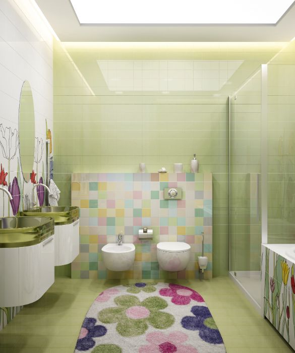 Oggi è possibile arredare il bagno con piastrelle di ogni colore e forma e soprattutto si può scegliere un motivo, come quello floreale, sulle pareti o anche sugli arredi. Sempre meglio non eccedere con i colori, però, perchè a lungo andare stancano!