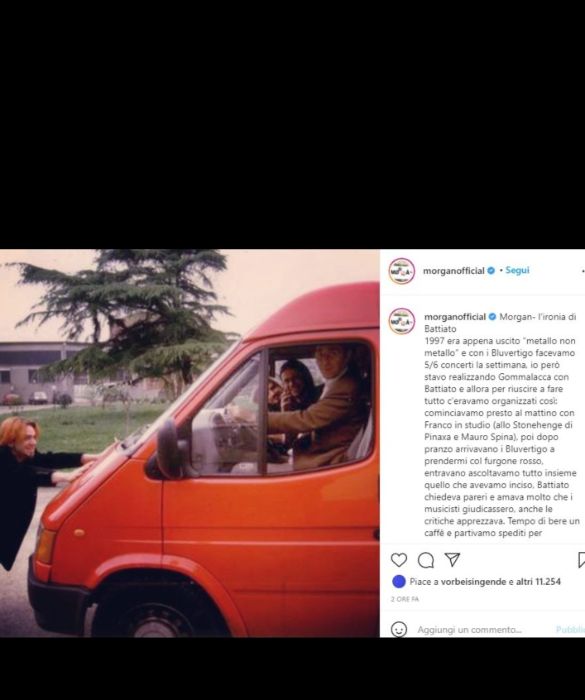 <p>Morgan &egrave; stato uno dei primi a omaggiare Battiato su Instagram. Prima con un post in cui si pu&ograve; leggere: &ldquo;Santo cielo non avrei mai voluto arrivasse questo momento. Mi fa tanto male pensare alla sua bont&agrave; alla sua ironia alla sua intelligenza. Battiato era uno degli ultimi veri uomini di cultura in questa Italia mediocre e spenta. Finch&eacute; &egrave; stato al mondo potevo dire che c&rsquo;era qualcuno che mi capiva. Adesso sia io che la maggior parte del mondo che mi circonda siamo alla deriva&rdquo;. Poi, con questa bella foto.</p>
