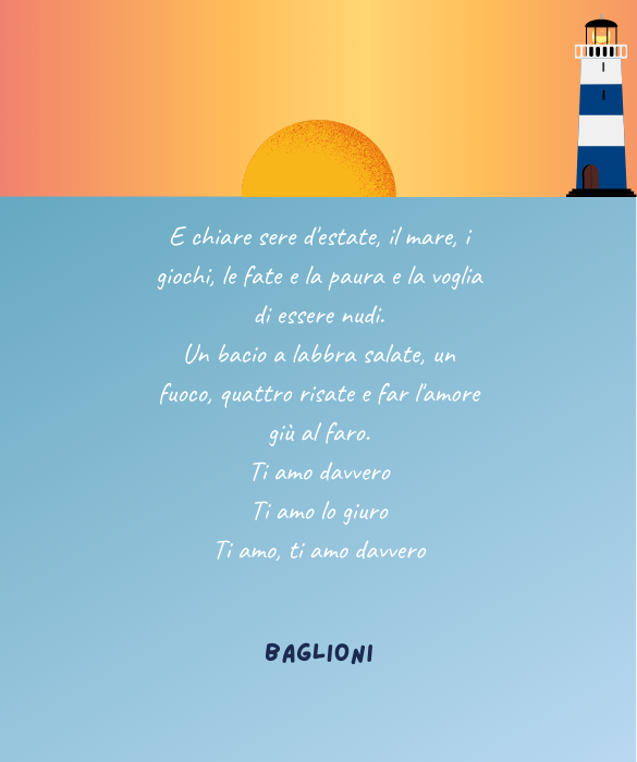 <p>Ripensare con nostalgia ai&nbsp;primi amori, alle sere d'estate, alle farfalle nello stomaco e agli occhi che brillano.</p>
