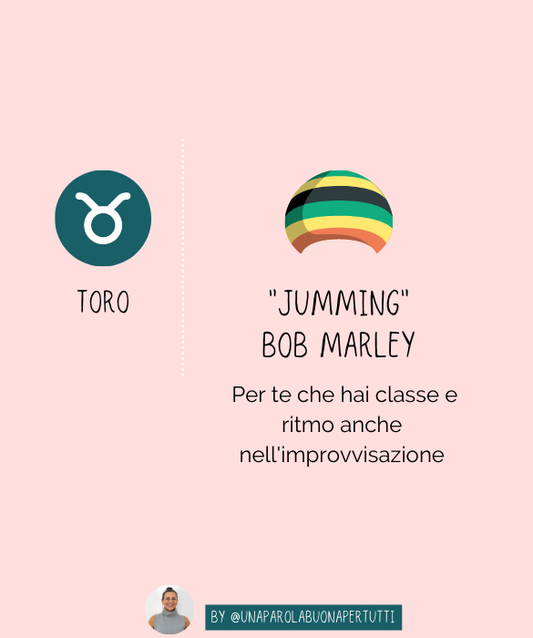 <p><em>Jamming</em>&nbsp;di <strong>Bob Marley</strong>, per te che anche nell'improvvisazione hai <strong>classe e ritmo</strong></p>
