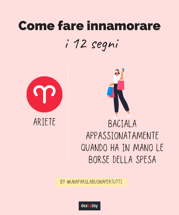 <p>Baciala appassionatamente quando ha in mano le borse della spesa.&nbsp;</p>
