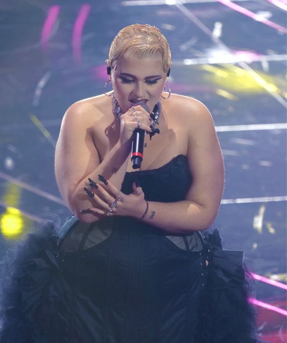 <p>Derive punk a parte, chi ha davvero osato con il makeup a Sanremo 2024 &egrave; stata proprio lei. L&rsquo;<strong>eyeliner spesso e allungato</strong>, sia verso l&rsquo;esterno che nell&rsquo;angolo interno dell&rsquo;occhio mette in risalto gli occhi di ghiaccio di Big Mama. Un makeup iconico, abbinato a una <strong>nail art</strong> esagerata: unghie nere lunghissime con decorazioni tridimensionali di rose ton sur ton. Fantasmagorica.</p>
