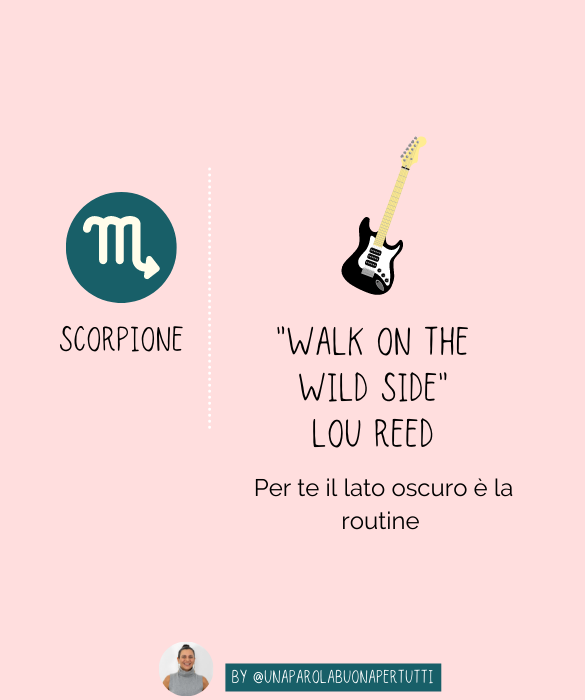 <p><em>Walk on the wild side</em>&nbsp;di <strong>Lou Reed</strong>, per te il <strong>lato oscuro</strong> &egrave; la routine.</p>
