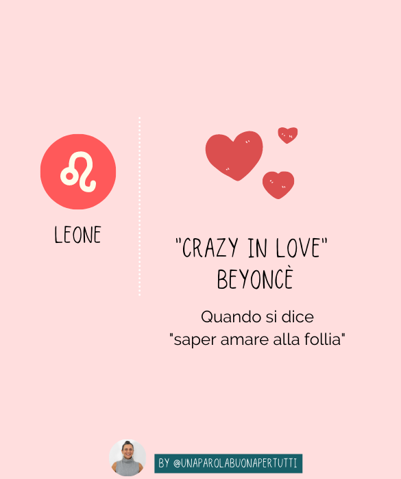 <p><em>Crazy in love</em>&nbsp;di <strong>Beyonc&egrave;</strong>, quando si dice "saper <strong>amare alla follia</strong>".</p>
