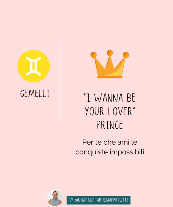<p><em>I wanna be your lover</em>&nbsp;di <strong>Prince</strong>, per te che ami le <strong>conquiste impossibili</strong>.</p>
